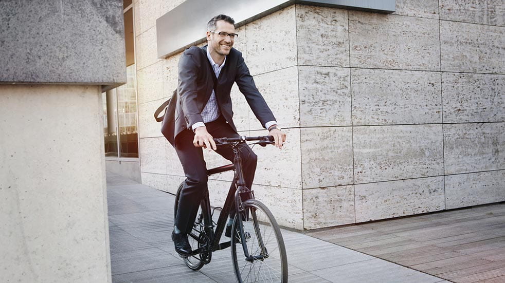 How public sector employers can thank their staff; man on bike